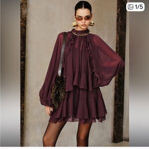 Commense Dark Brown Women's Blouse NWT